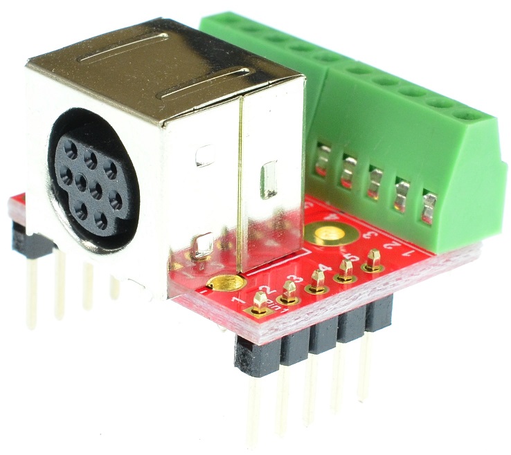 mini Din 9 Female connector Breakout Board